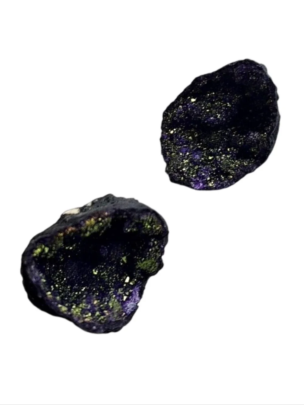 One-of-Kind Natural Split Druzy Geode Purple Crystal Mineral Specimen